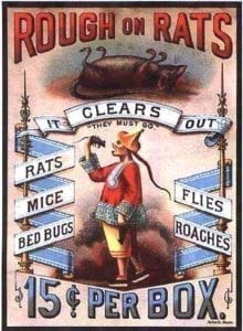 Racist advertising poster for ' Rough on Rats' in Michigan city , IN