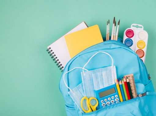 Backpack with school supplies 