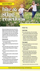 A bite and sting reaction infographic poster