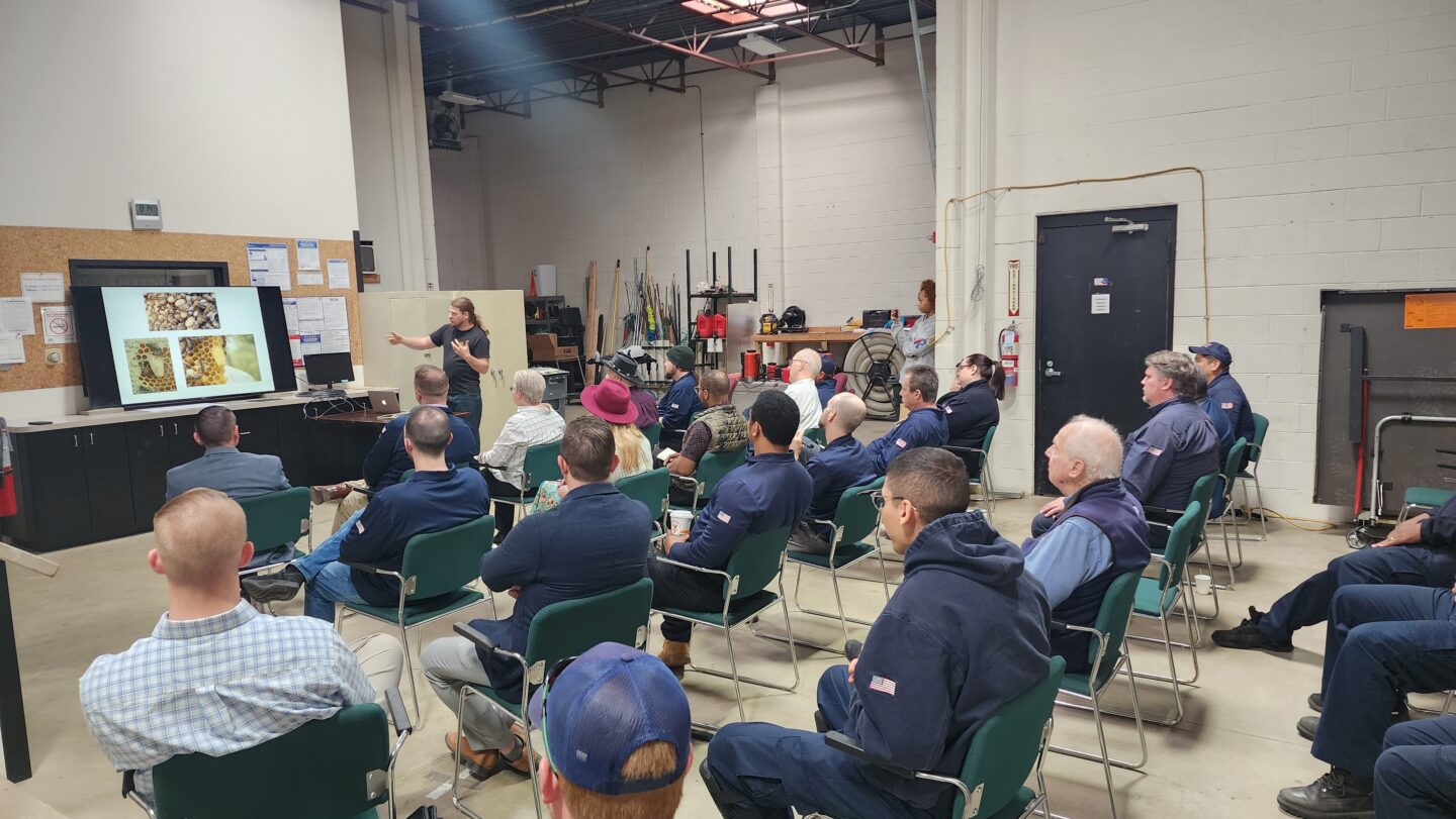 William Pilipauskas, aka Willie the Beekeeper, gives our staff specialized training in honey bee identification and safe removal protocols.