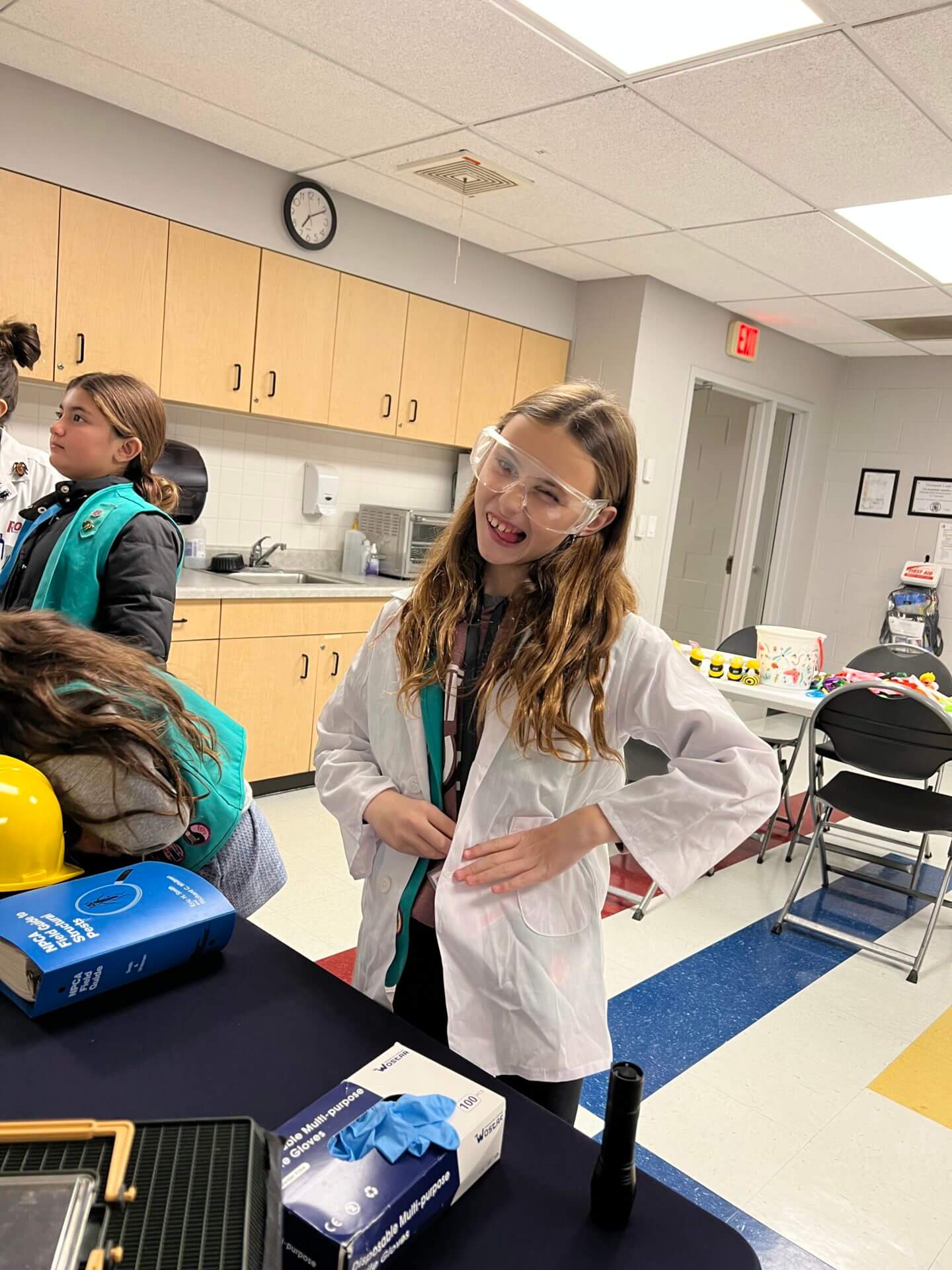 A Girl is Smiling after the Rose Stem Career Program in Northfield, IL