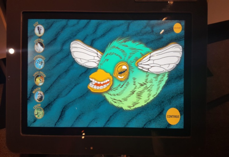 A cartoon fish is shown on a tablet screen, adding a fun touch to the device in Chicago.